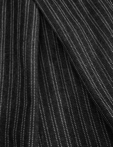 Aelfric Eden Pinstripe Baggy Barrel Jeans Pleated Wide Leg Denim Pants Men Women Loose Fit Streetwear Vintage Trousers Black XL - image 6