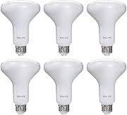 PHILIPS LED 65W BR30 6-Pack Ultra Definition Soft White (2200K) 650 Lumen (7.5W = 65W) Dimmable Flicker-Free Light Bulbs