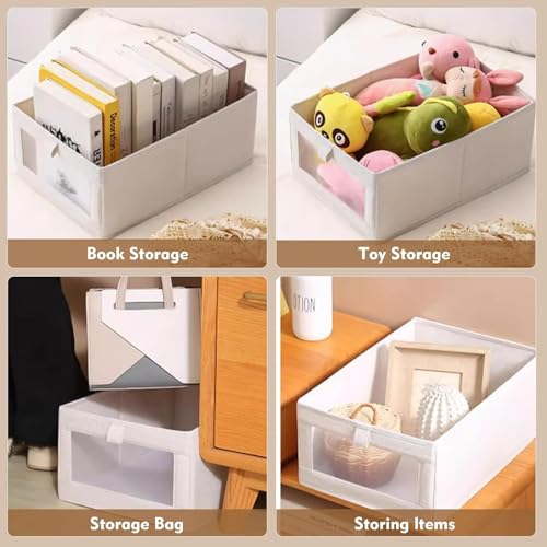 Miniatura 6 de Sosayet - Juego De 3 Cajas De Almacenamiento Para Armario, Tejidas, Con Ventana Transparente, Para Ropa, Juguetes Y Libros
