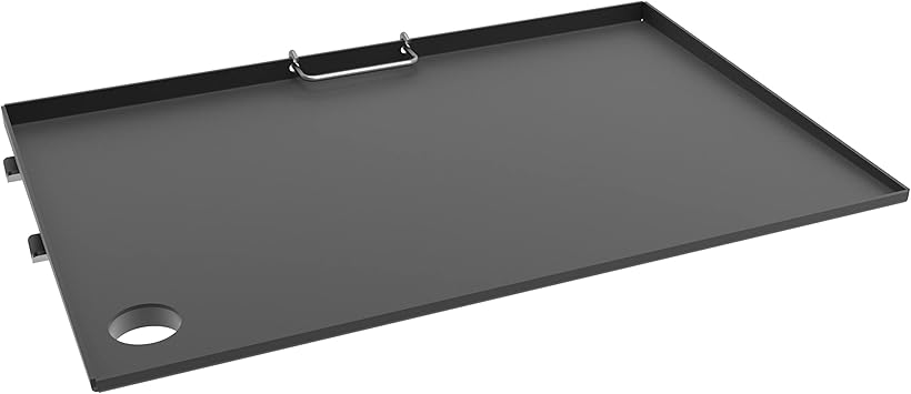 Masterbuilt Gravity Series 1050 Digtal Charcoal Grill and Smoker Pre-Seasoned Steel Flat-Top Griddle Accessory Insert with 435 Cooking Square Inches in Black, Model MB20181622