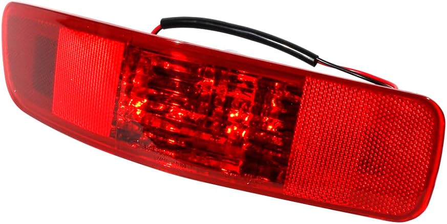 Rear Bumper Reflector Light Lamp with Halogen Bulbs Fit for Mitsubishi Outlander EX 2007 2008 2009 2010 2011 2012 2013 (Left Side + Right Side)