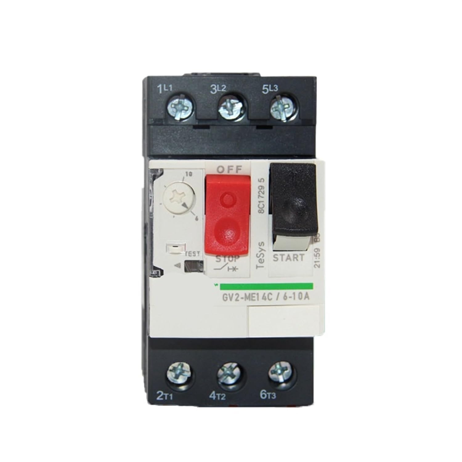 Motor Thermal Magnetic Circuit Breaker Button 3P GV2ME14C Motor Protection Switch Setting Current Range 6-10A 100KA 1Pcs