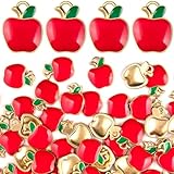 Joez Wonderful 40pcs Apple Pendant Charm, Apple Shape Alloy Enamel Fruit Pendants Beads for DIY Handmade Earring Necklace Bracelet Keychain Craft Accessories