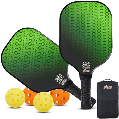 Gorilla Gear USAPA Pickleball Paddles Set (2) with Bag