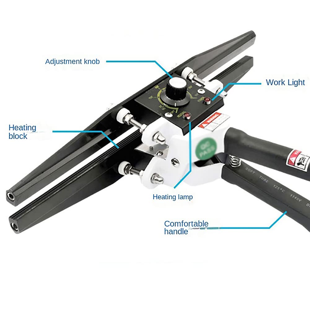 Sellador térmico de engarzado portátil, Sellador de engarzado manual, Ancho de sello de 10 mm, Sellador engarzador manual, Máquina selladora de bolsas con sellado térmico, para bolsa Mylar, bolsa de