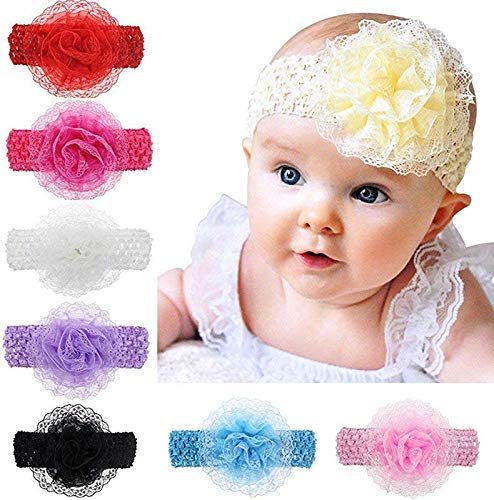FAMEZA Magical World Trading Company Crochet Cutwork Flower Fabric Headband for Baby Girls (Pack of 6) - Multicolor (B08PYFPN5Z) Amazon Price History, Amazon Price Tracker