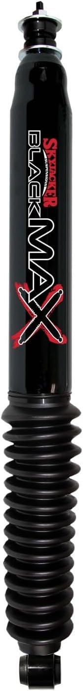 SkyjackerShock, Black Max, Twintube, 0 to 2 in Lift, Steel, Black Paint, Front, Various Applications, Each