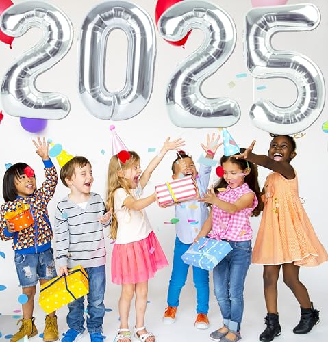 Image of Number Balloon Birthday Decorations, 40In Silver Balloons for Party | Eye-catching Appearance, Perfect Decorative Centerpieces, Convenient Self-sealing Structure, Widely for Various Occasions