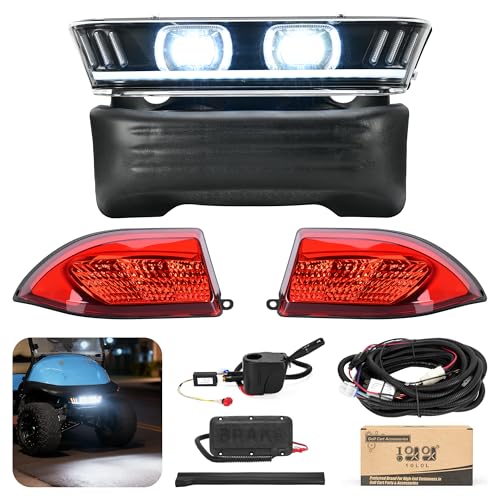 10L0L Deluxe Golf Cart Light Kit for Club Car Precedent 2004-2019 12V-60V Street Legal Light Kit with DRL Headlight Taillight Turn Signals Switch Horn Brake Pad Hazard Lighting Function