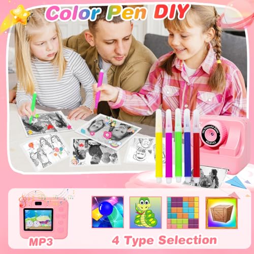 Kids Instant Print Camera with Screen & Memory Card - Perfect Gift