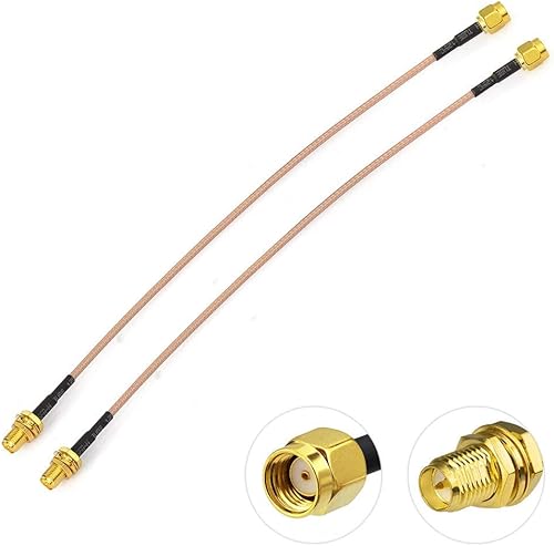 Miniatura 6 de Bingfu Cable de extensión de antena WiFi (paquete de 2) RP-SMA macho a RP-SMA hembra montaje en mamparo RG316 Cale 5.9 in 6 pulgadas para enrutador