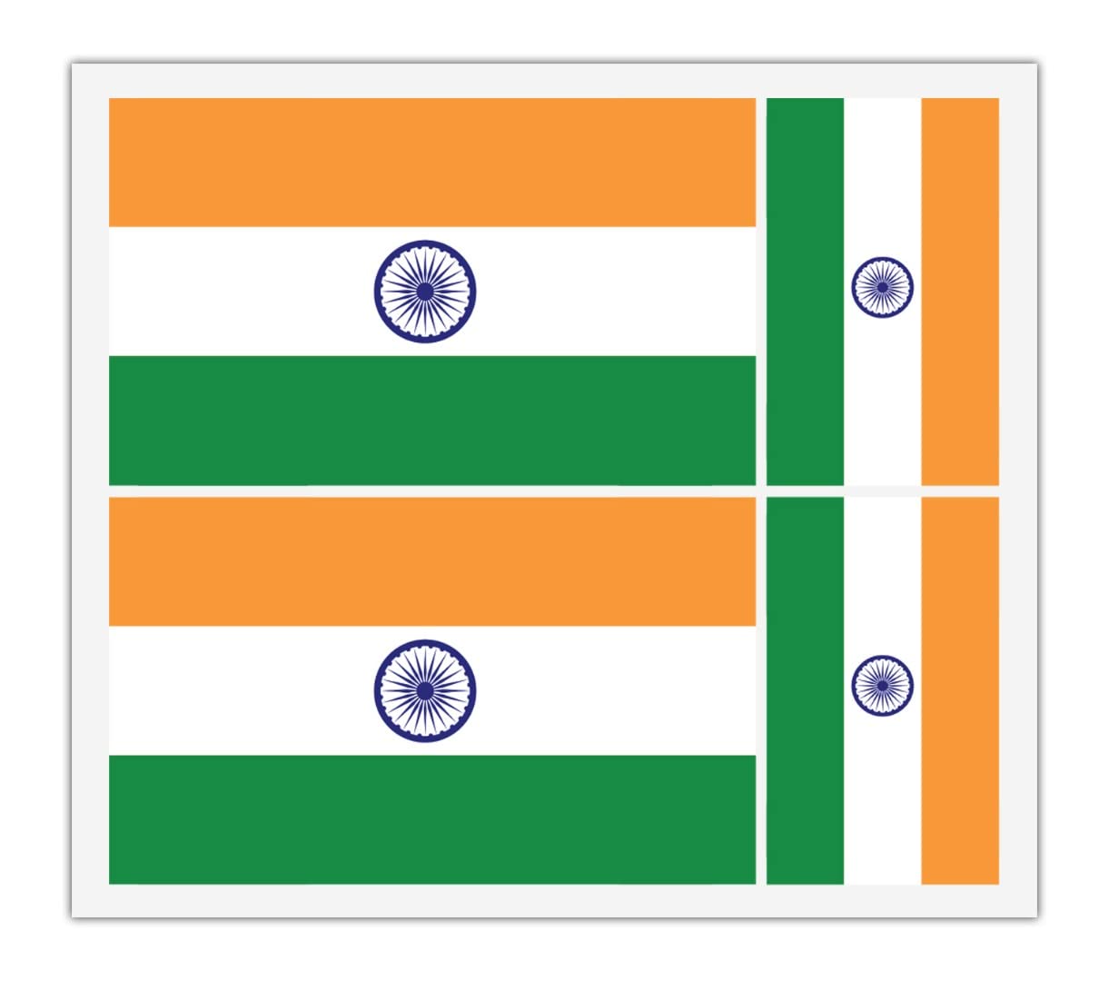 4 x Indian India Flag Vinyl Sticker for Car Bumper Mirror iPad Van Laptop