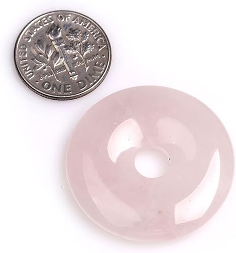 JOE FOREMAN Anillo de piedras preciosas naturales de cuarzo rosa de 1.181 in con forma de donas circulares para hacer joyas, 1 unidad