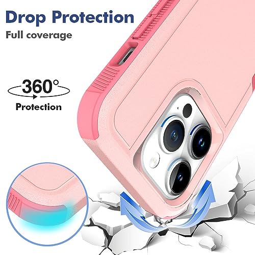 WOGROO Case for iPhone 15 Pro Case 6.1 inch, Shockproof, Strong and Durable Phone Protective Case, Pink - image 2