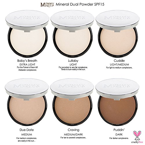 Mommy Makeup Mineral Dual Powder | 4-In-1 Pressed Mineral Foundation With Spf 15 For A Soft Focus Finish | Oil Free, Talc Free, Fragrance Free, Gluten Free, Paraben Free | 0.45 Ounces | Craving (Medium / Dark) #TOP2