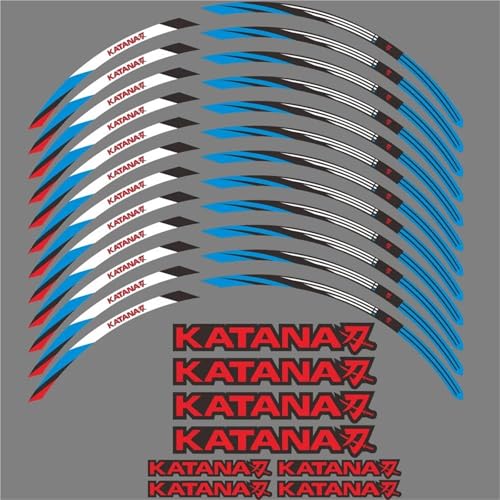Autocollants de jante moto 17 pouces finition premium Katana 1000