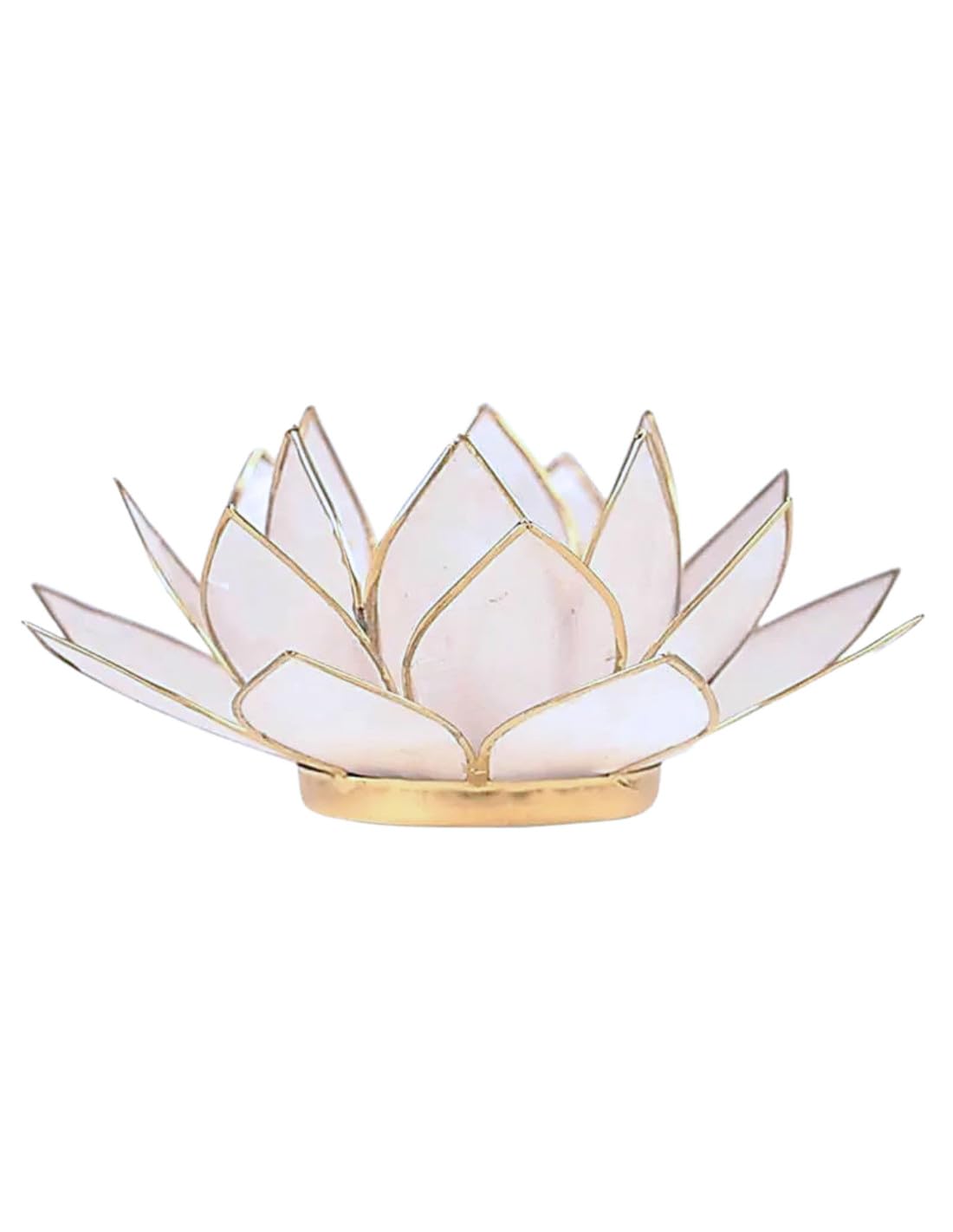 Photophore Lotus En Coquille De Capiz Naturel – Pour Bougie Chauffe-plat – Décoration Romantique Intérieur/extérieur, Diamètre ~13,5 Cm