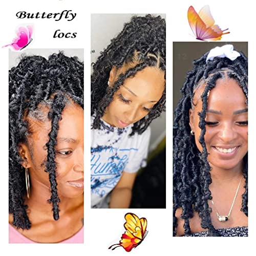Butterfly Locs Passion Twist Crochet Hair 18 Inch Pre-Twisted Short Crochet Passion Twist Hair, Faux Locks Crochet Hair Braids Extensions Soft Locks Synthetic Hair #TOP1