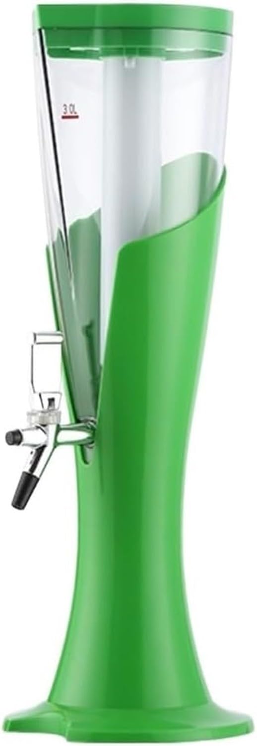 AIEIJJH LED Juice Dispenser 3L Drink Tower Beverage Server for Parties with Colourful Lights Water Container, GREEN, 3l