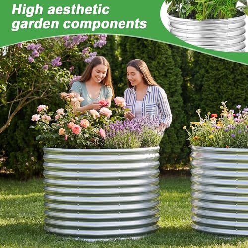 AHEONLAR 2 Pack 3x3x3ft Round Galvanized Raised Garden Bed Outdoor Metal Planter Bed Box for Vegetables Gardening by AHEONLAR - Image 7