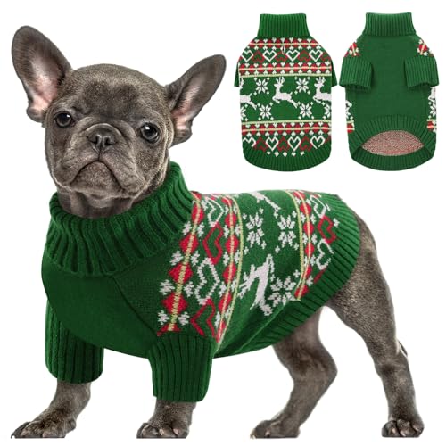 Image of Queenmore Dog Christmas Sweater, Small Dog Sweater for Small Dogs Boy Girl