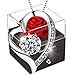 Produktbild Rote Eternal Rose Mit Herz Damen Halskette,SWEETIME Infinity Rosen mit 925 Sterling Silber Kette schmuck, Echte Rote Ewige Konservierte Blumen Frauen Geschenk Box Muttertag Valentinstag Hochzeitstag.
