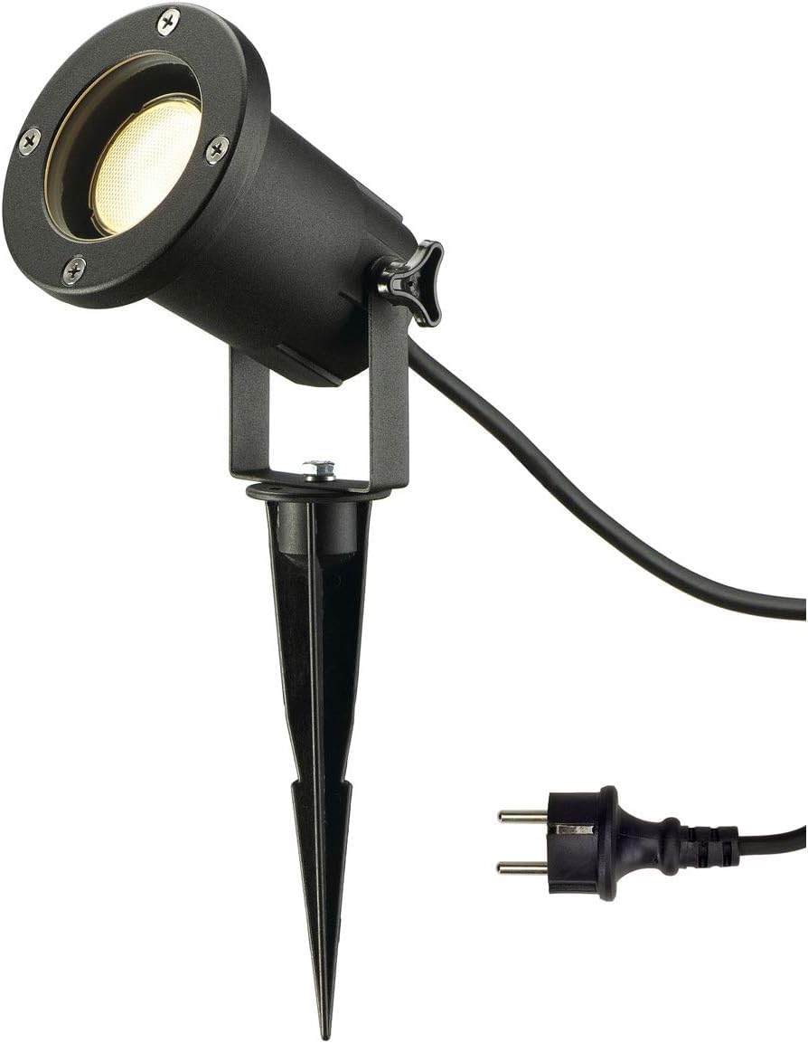 SLV NAUTILUS XL Erdspießleuchte – Außenleuchte für Garten, Terrasse, Wege & Teich | GU10, IP65, 11 W, mit Erdspieß & Stecker | 3er-Set | Schwarz