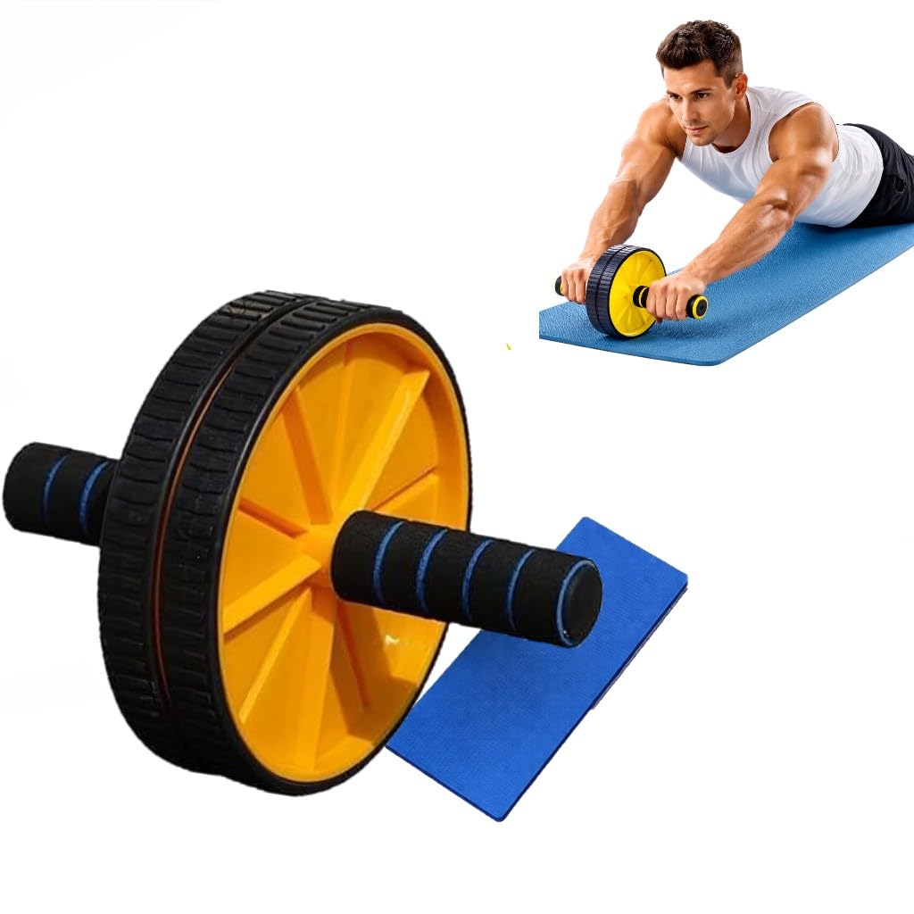 ODDISH way to fitness Ab Roller Wheel for Abs Workout | Double Wheel Tummy Trimmer with Foam Grip Handles | Core Strength & Belly Fat Burner Equipment for Home Gym & Fitness