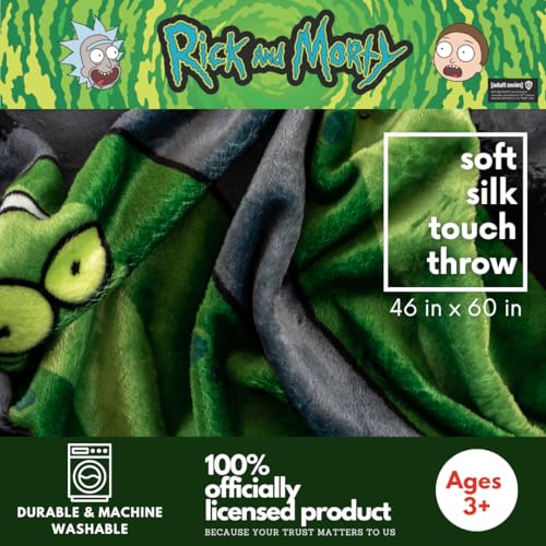 Image of Collectibles Pickel Rick & Morty Bedding Super Soft Plush Cozy Throw, 46 in x 60 in, (Officially Licensed Product) by Franco