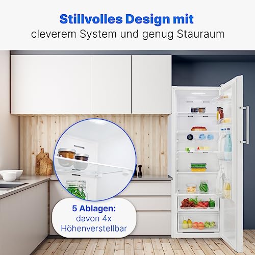 Bomann® Kühlschrank ohne Gefrierfach | 322L | 172cm Kühlschrank | Schnellkühlfunktion | MultiAirflow für gleichmäßige Kühlung | Getränkekühlschrank | 5 Ablagen | Türanschlag wechselbar | VS 7345 weiß