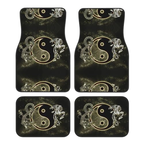 Tapis de sol voiture tigre et dragon antidérapant set de protection auto