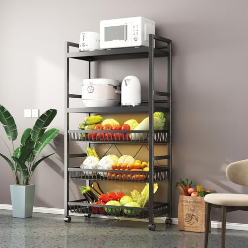 La mejor selección de Microondas multifuncionales los 5 más buscados. 49 NETEL Soporte Multifuncional para microondas/Horno, Estante para Cocina,Estante para microondas,Organizador de Cocina, 5 Niveles con Ruedas 3 cestas metálicas,70 W x32 D x125 H cm...