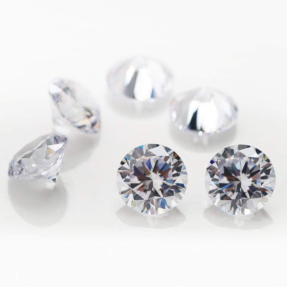 WUZHOUGEMS Round AAAAA 4-15mm Cubic Zirconia Stone White Clear CZ Stones Loose For Jewelry Making image 3