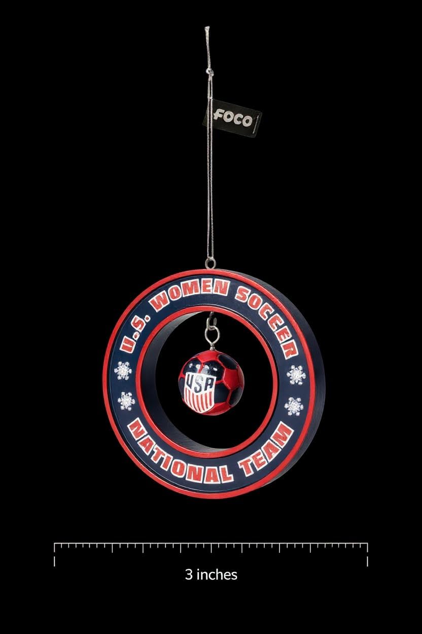 USA Women’s Soccer Floating Ball Ornament – Official USWNT Novelty Holiday Decor with Team Logo – Fun & Collectable Team USA Winter Decoration for Parties, Displays & Trees – Licensed Fan Gear image 2