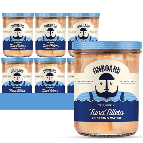 ONBOARD Yellowfin Tuna Fillets, Mediterranean Seafood Diet | Pescatarian Jarred