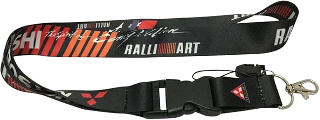 1pcs Black Color USA Ship New Quick Release Neck Strap Lanyard Keychain Keyring Car Keys House Keys ID Badges Card For Mitsubishi Ralliart Design