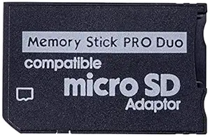 PSP Memory Stick Adapter, Micro SD to Memory Stick PRO Duo MagicGate Card for Sony PlayStation Portable, Camera, Handycam