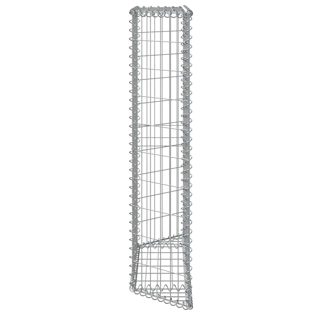 Jardinera de acero galvanizado, 100 x 20 x 100 cm, cesta de alambre de acero galvanizado para jardín, maceta estable como malla de malla, inoxidable y resistente a la intemperie, para flores o grava