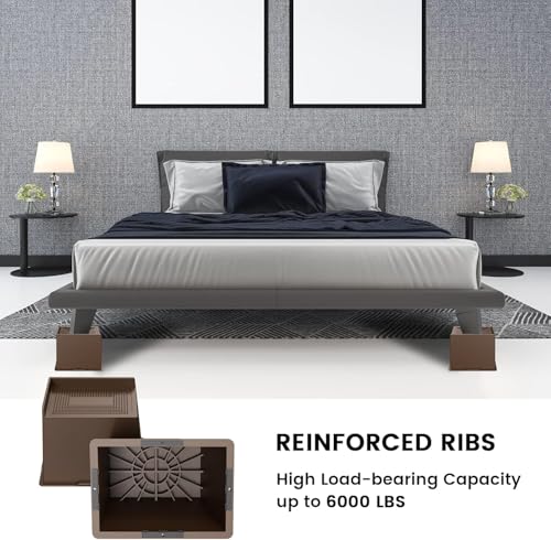 Elevadores de cama de 15 cm de alta resistencia color marrón 5