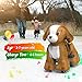 HOVER HEART Rechargeable 6V/7A Plush Animal Ride On Toy for Kids (3~7 Years Old) with Safety Belt (Dog)
