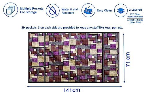 Image of Stylista Refridgerator top Cover Suitable for Samsung RS76CG8003S9HL, 653 Liter Fridge, Dimension (WXD) 71x141 CM, Seamless Pattern Magenta