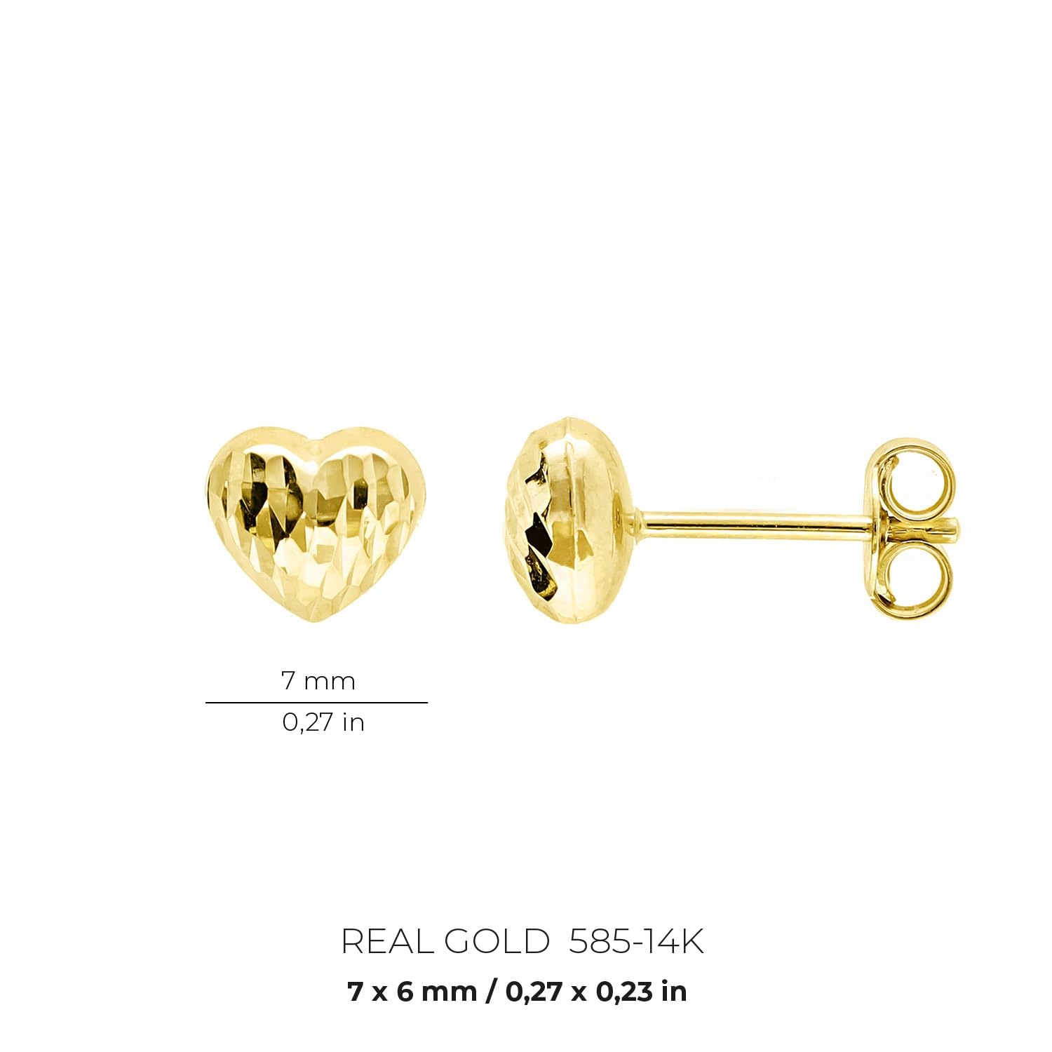 Lucchetta Orecchini Donna Cuore Anatomico Bombato Oro