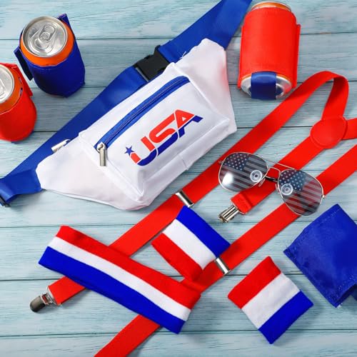 Sweetude USA America Flag Fanny Pack 4th of July Patriotic Outfit by Sweetude - Used condition - Image 4
