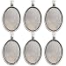Dcatcher 24 PCS Bezel Pendant Trays Oval Cabochon Settings Trays Pendant Blanks, Antique Silver
