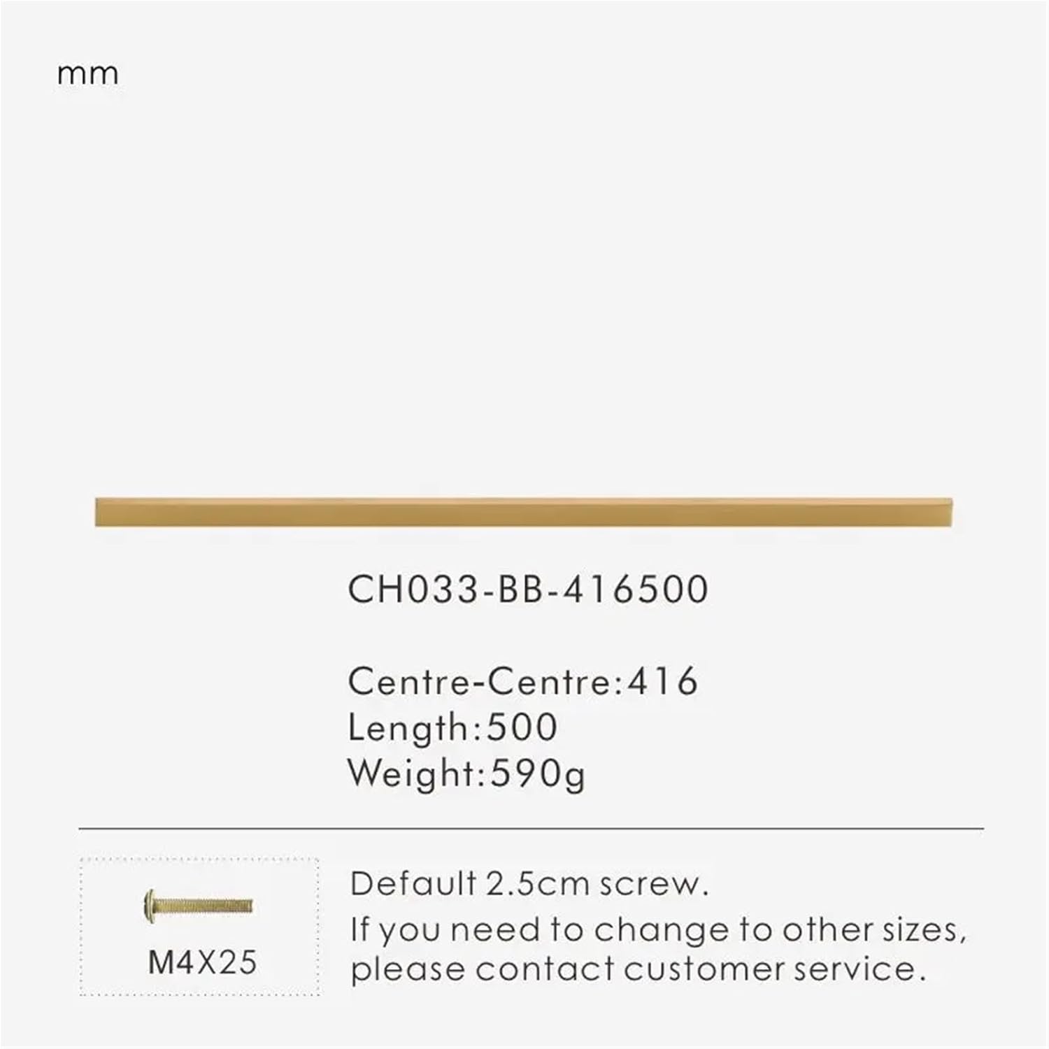 Solid Brass 32-1200mm 1.25 Inch-472.5 Inch Extended Wardrobe Door Handle Widened Drawer Pull Semi Hidden 1Pcs(CC416 L500mm)