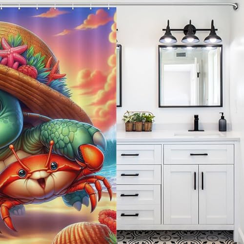 Rideau de douche tortue 100% polyester de qualité supérieure 183cm - 5