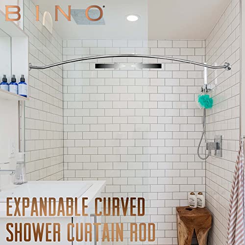 image for BINO Expandable Curved Shower Curtain Rod | Polished Chrome 48