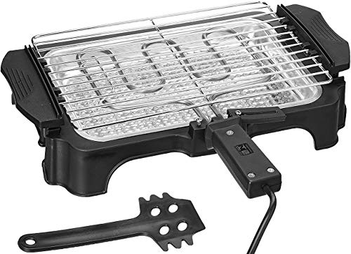 Churrasqueira Eletrica 127V Prática Econômica 1000 Watts Espátula De Limpeza Preta Petit Grill Plus