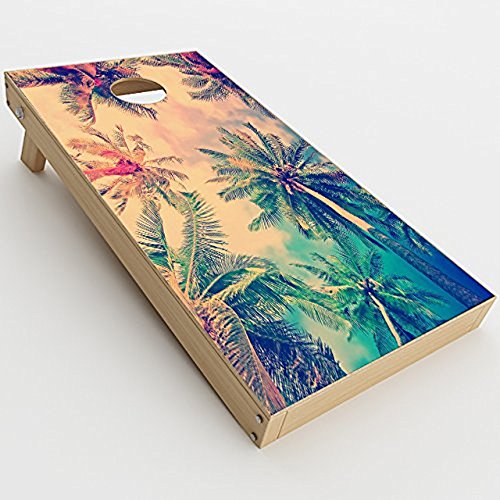 Skin Decal Vinyl Wrap for Cornhole Outdoor Game Bag Toss (2 x pcs. Skins only) / Coconut Trees