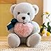 Bambola orsetto che abbraccia orsacchiotto cuore orsetto in un pezzo di peluche orsetto Cenere 30cm